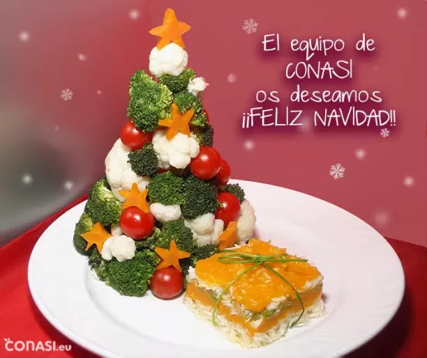 Árbol de Navidad con verduras