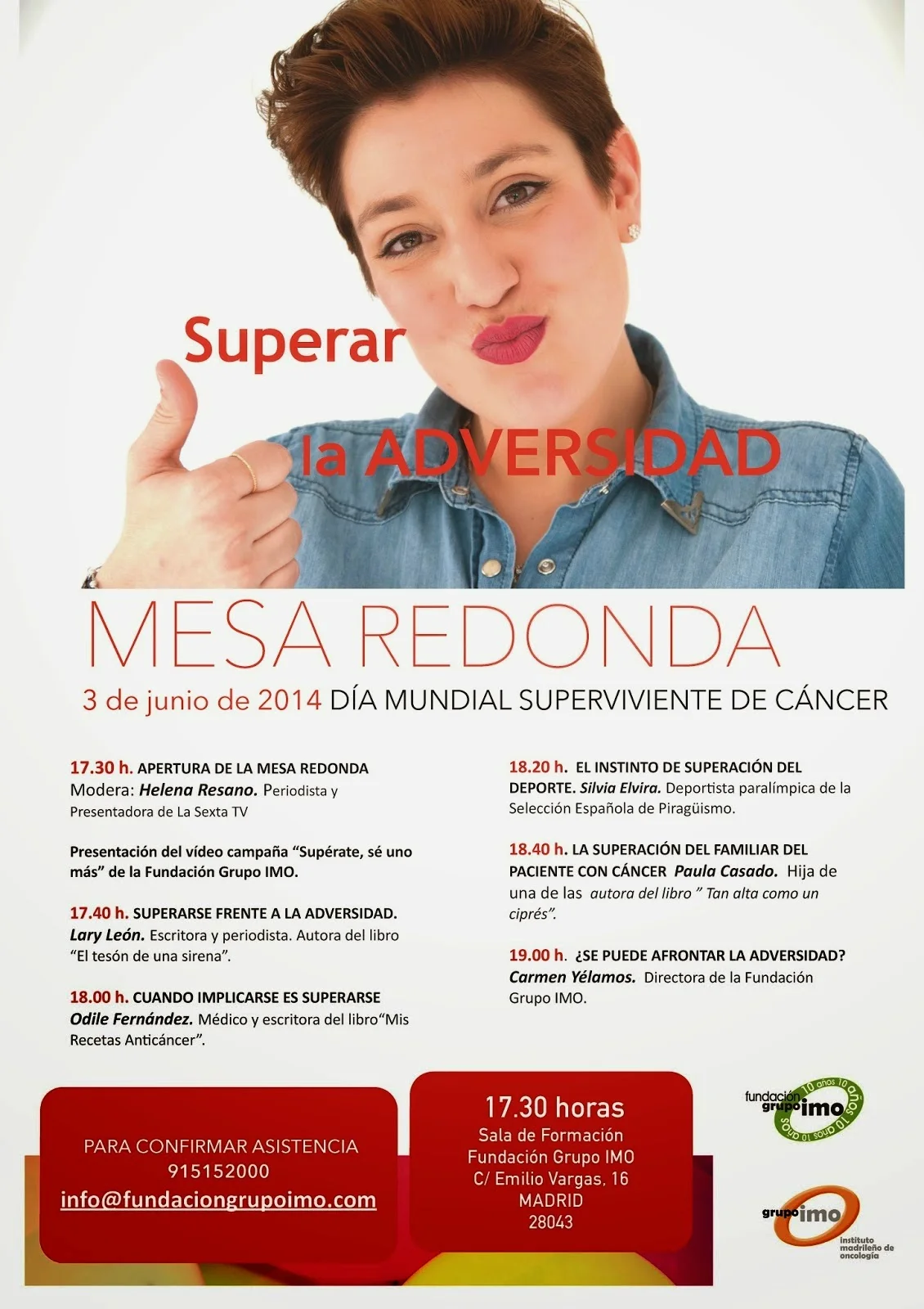 3 de Junio. Día del Superviviente de Cáncer. Doy conferencia en Madrid. Estás invitado