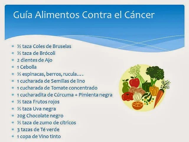 Guía de alimentos anticáncer a consumir a diario