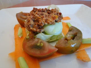 Tallarines de Calabacín y Pesto Rojo