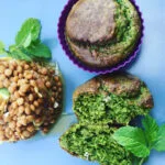 Ensalada de lentejas al curry y Muffins integrales de espinacas