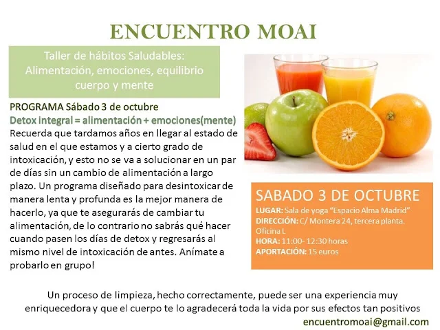 Encuentro MOAI para enfermos con cáncer y personas que deseen cambiar su alimentación en Madrid. Un precioso proyecto