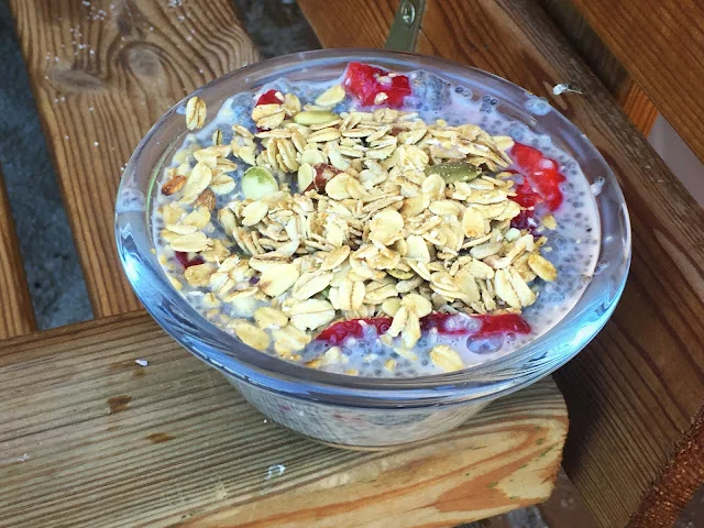 Pudín de chía, fresas y avena