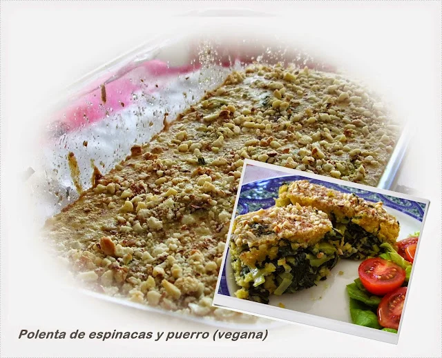 Polenta rellena de espinacas y puerro por Gabriela Terán