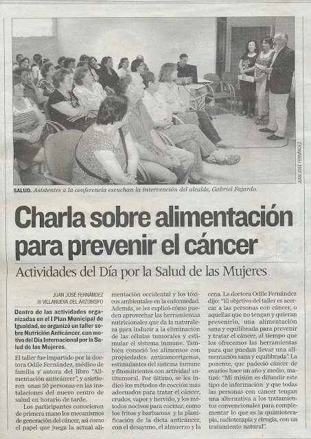 Mis Recetas Anticáncer en el diario Jaén