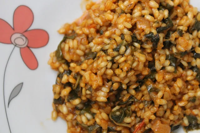 Arroz meloso con acelgas