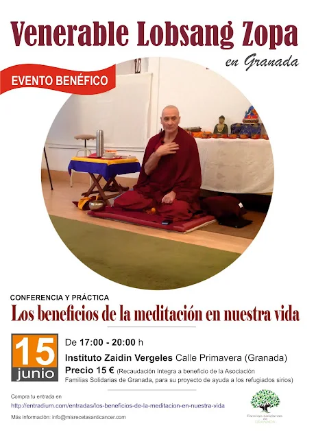 Aprende a Meditar en Granada y Cádiz con el Venerable Lobsang Zopa. Junio 2016