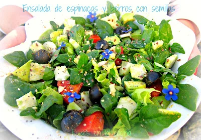 Ensalada de Espinacas y berros con semillas