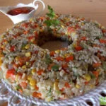 Wok de arroz integral y verduras