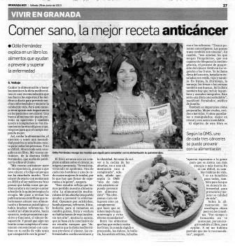 mis recetas anticancer, odile fernandez, granada hoy