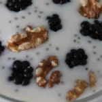 Pudín de chía con frutos secos y fruta