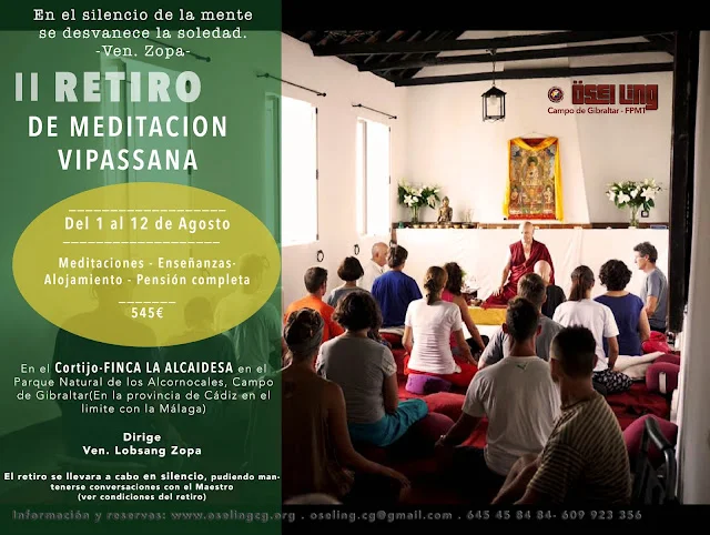 Aprende a Meditar en Granada y Cádiz con el Venerable Lobsang Zopa. Junio 2016