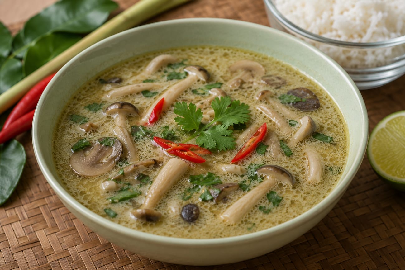 Sopa de setas tailandesa por Verónica Garrido