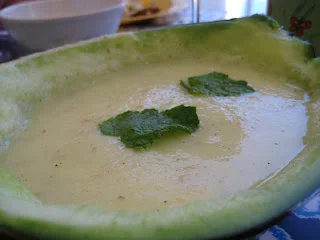 Crema fría de melón y hierbabuena, postre refrescante