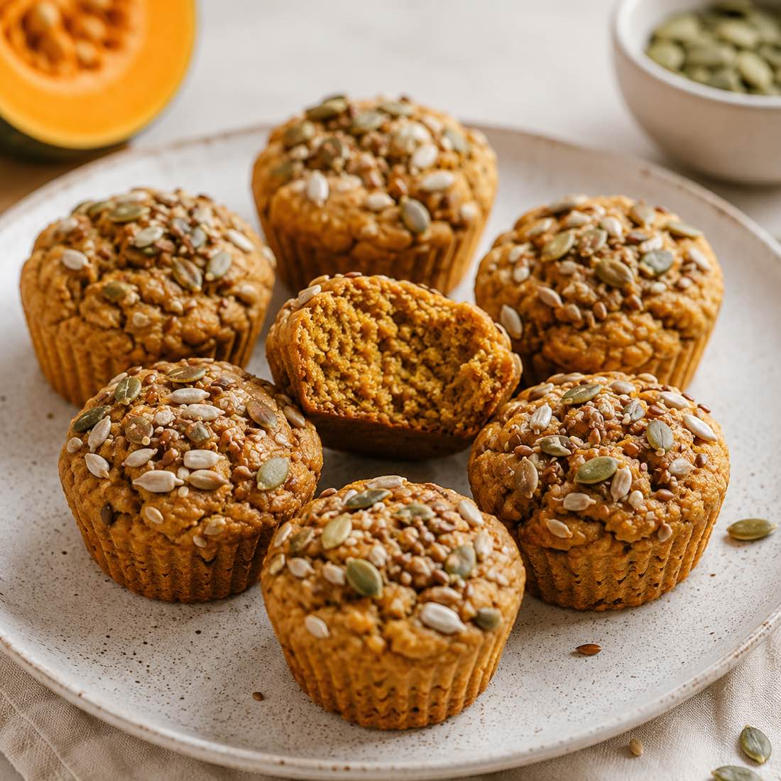 Cupcakes de calabaza y semillas con frosting de cabra
