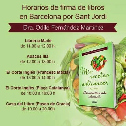Firma de Libros en Sant Jordi 2014. Mis Recetas Anticancer