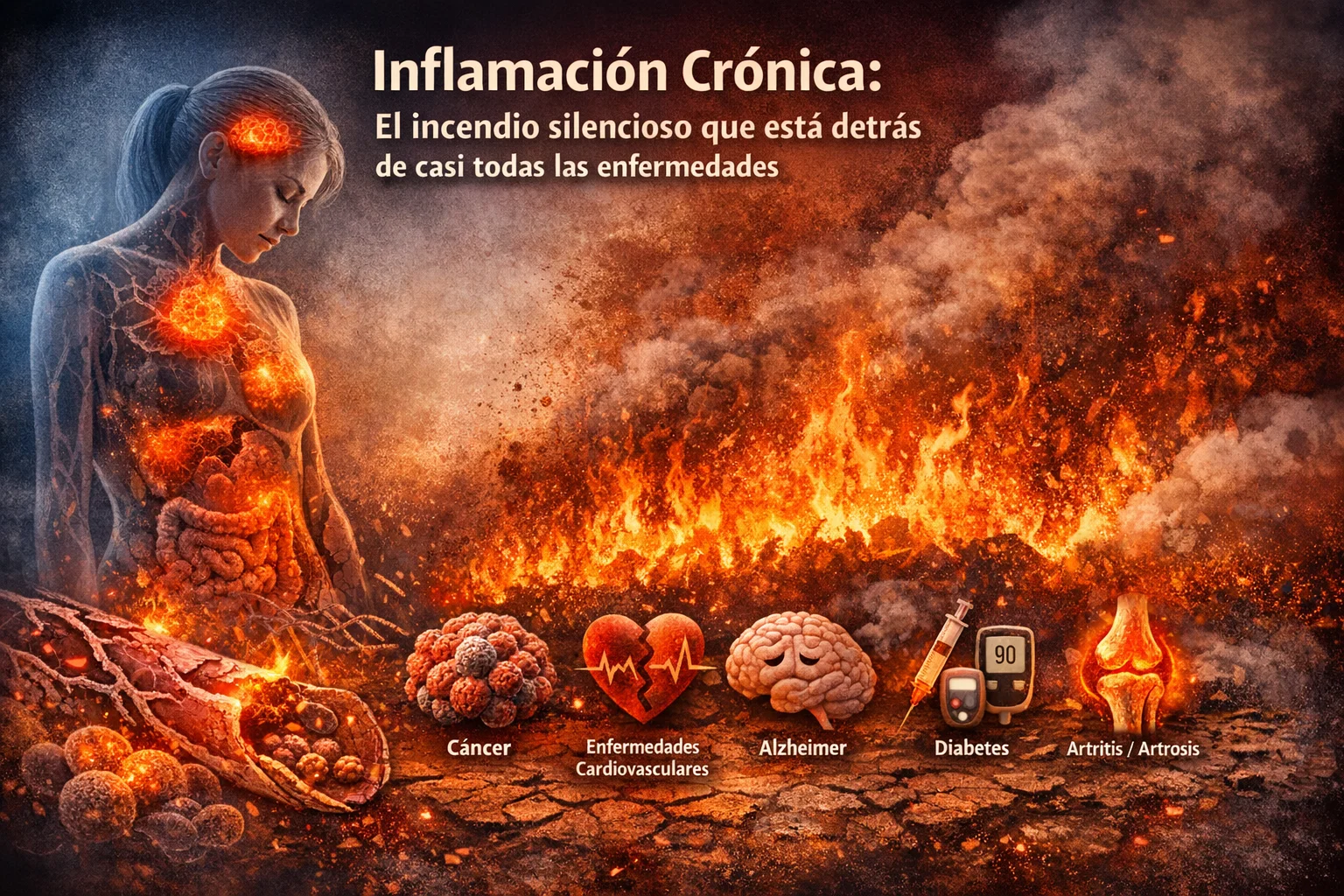Inflamación crónica — el incendio silencioso · Dra. Odile Fernández