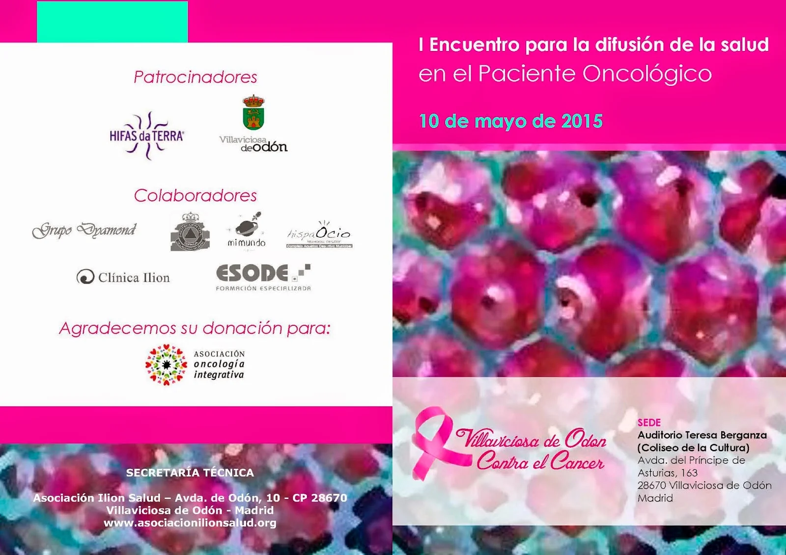 Jornada de Oncología Integrartiva en Villaviciosa de Odón (Madrid). 10 Mayo