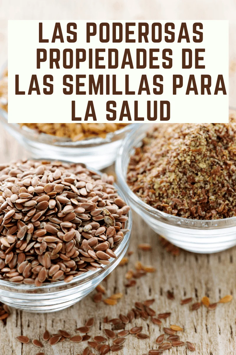 Variedad de semillas saludables: lino, sésamo, chía, calabaza y girasol