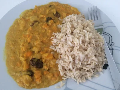 Arroz basmati con boniato, cúrcuma y curry