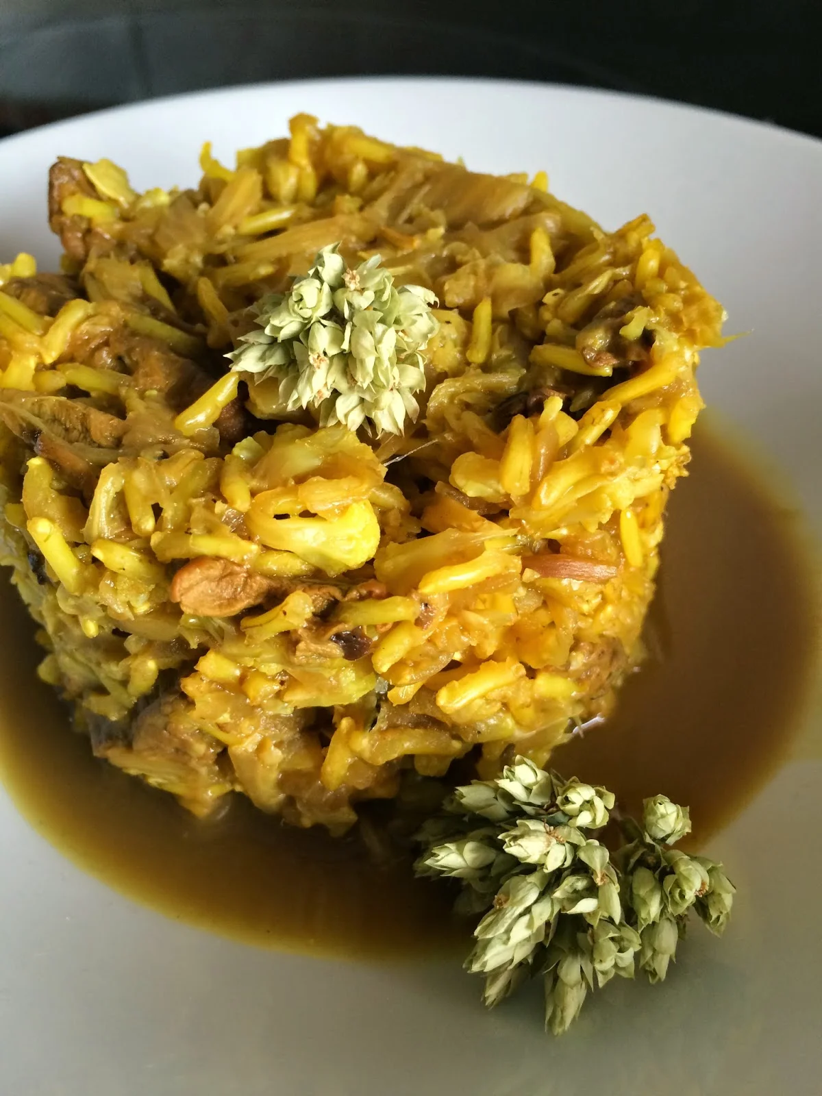 Arroz con hinojo, orégano y setas