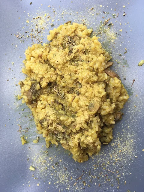 Arroz integral con coliflor y champiñones