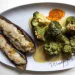 BERENJENAS RELLENAS CON BRÓCOLI A LA MOSTAZA