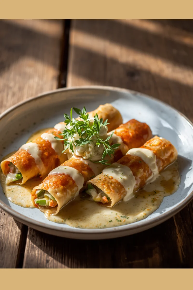 Canelones espelta rellenos verdura salsa coliflor Dra. Odile Fernández