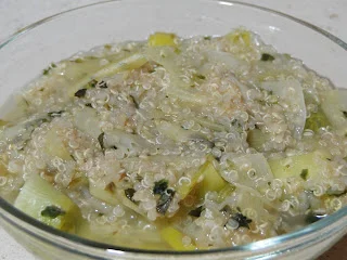 Crema salada de quinoa con verduras