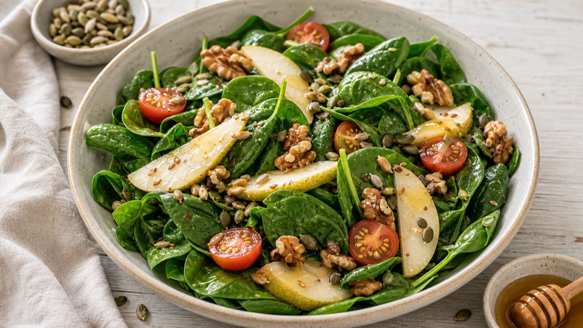 Ensalada de espinacas con un toque de miel por María Jesús Bermejo