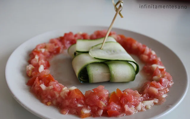 Ravioli de calabacín relleno de espinacas y "ricotta" por Celia