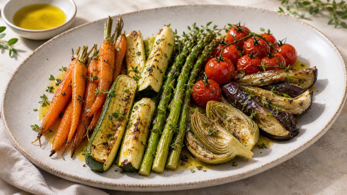 Sinfonía de verduras de temporada con aceite siurana del blog Bavette