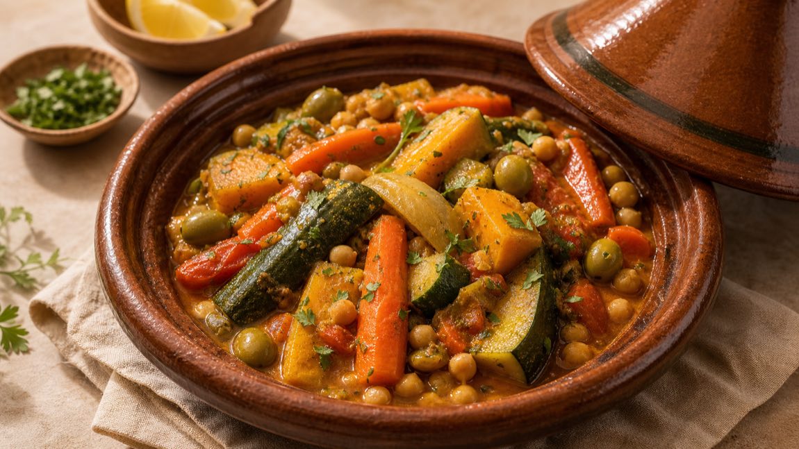Tajine de verduras y garbanzos