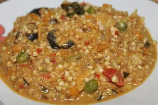 Trigo sarraceno con verduritas, curry y leche de co receta saludable anticáncer Dra. Odile Fernández